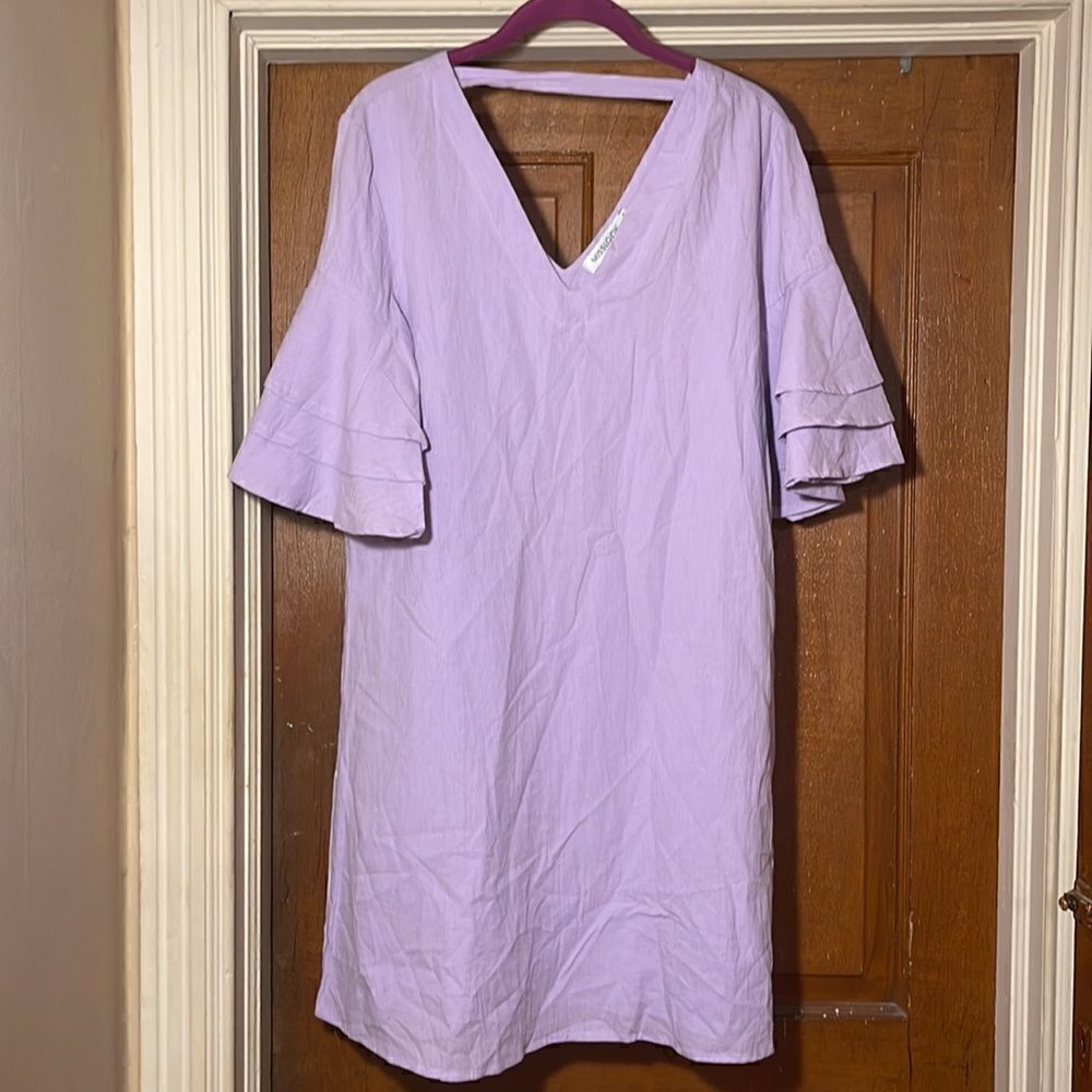 Lavender bell sleeved dress